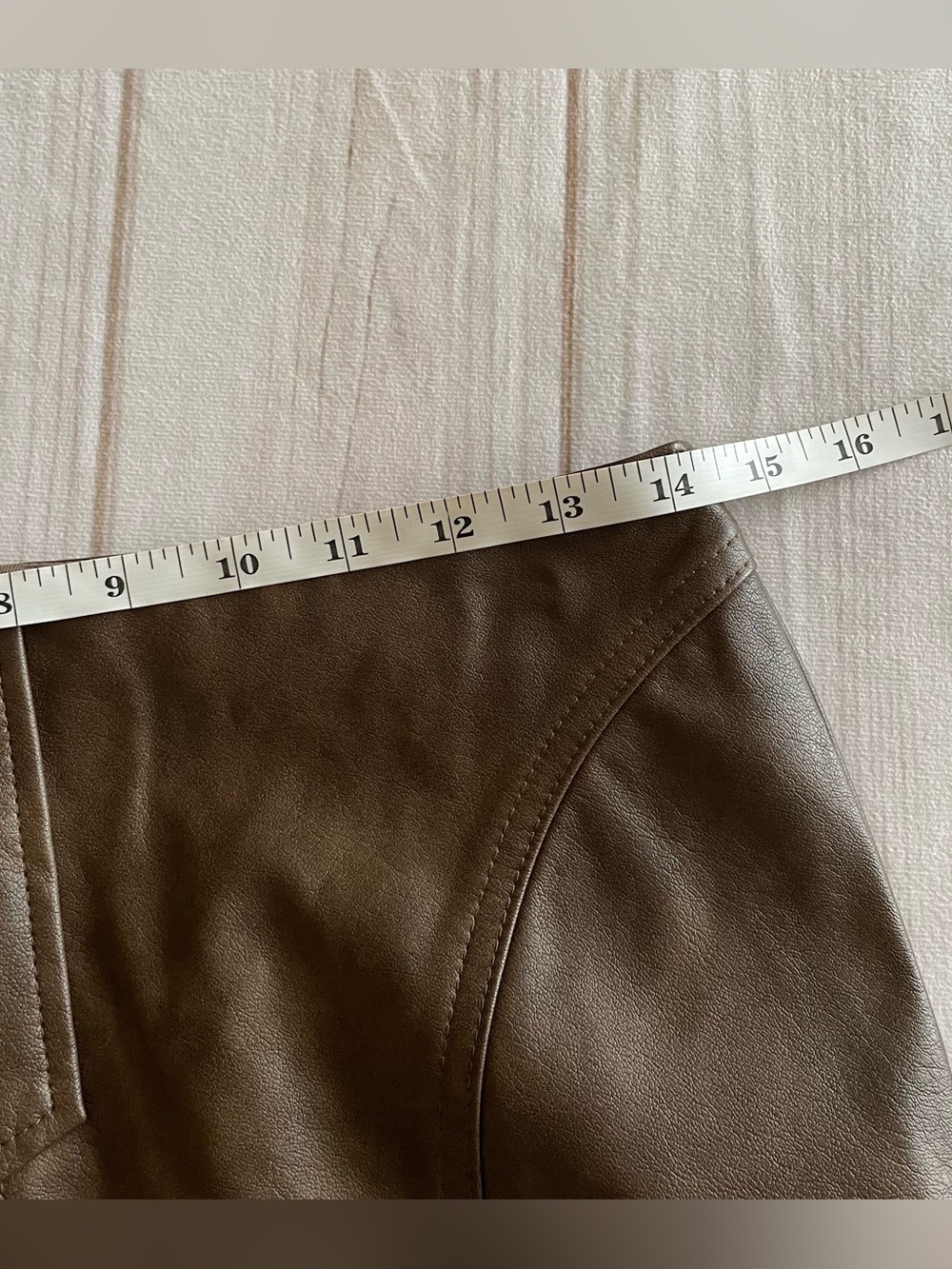 Madden NYC Faux Leather Mini Skirt Women’s XS Brown Lined Edgy Western Concert - Picture 7 of 10